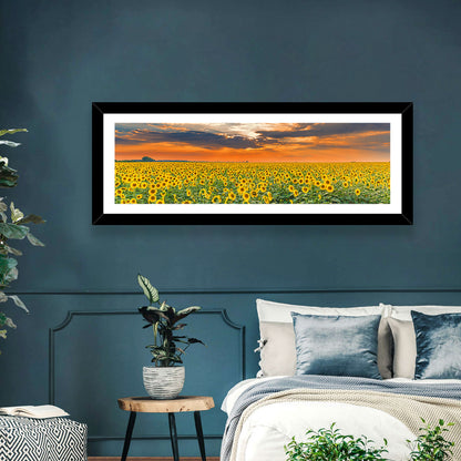 Golden Hour Sunflower Field Wall Art