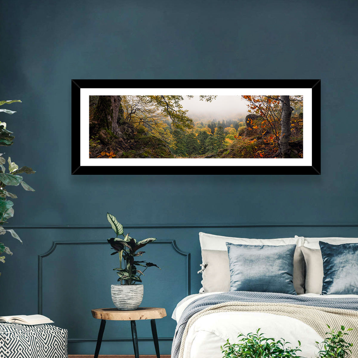 Enchanted Forest Valley Wall Art in a room, panoramic
