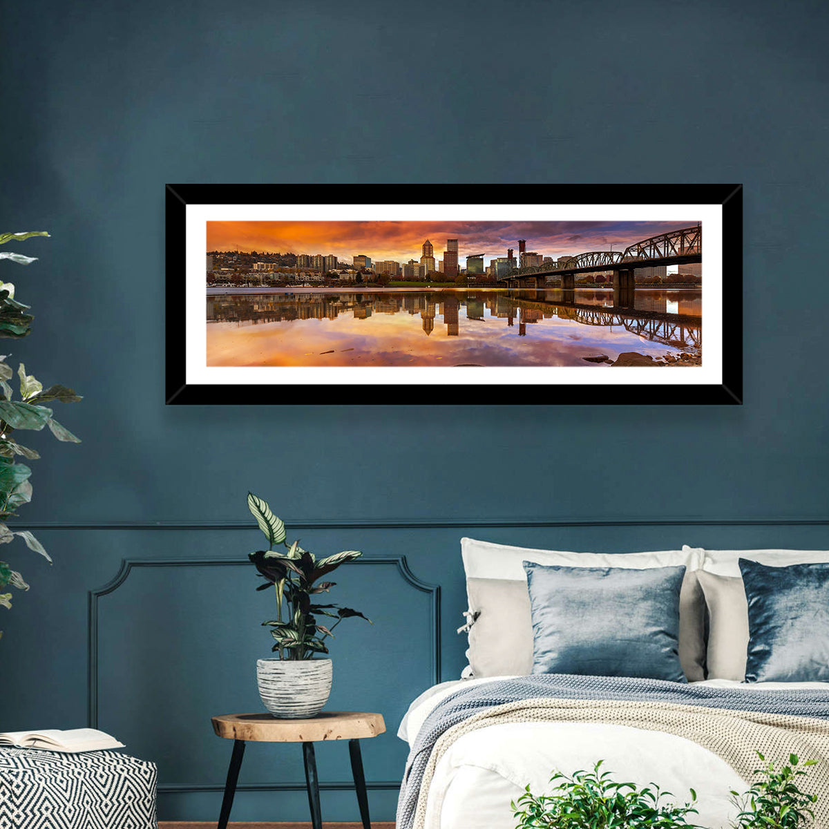 Portland Skyline at Sunset Wall Art