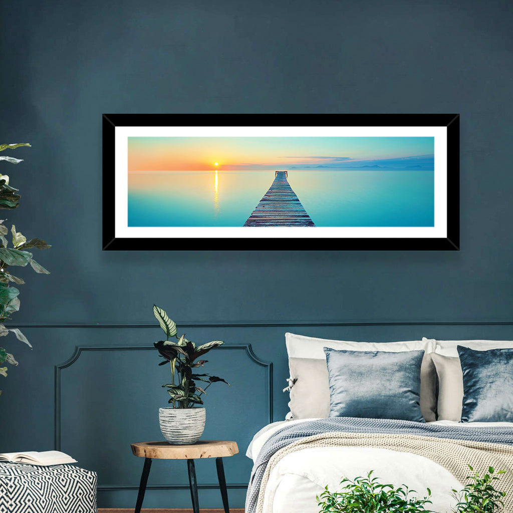 Wooden Footbridge at Sunset Wall Art
