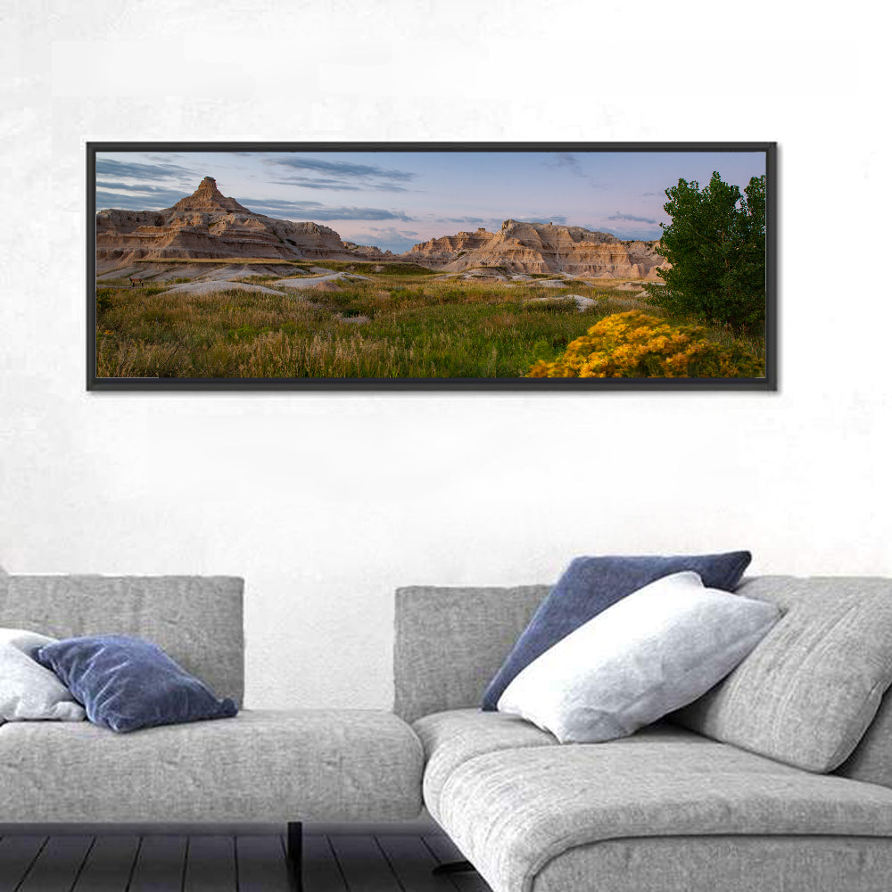 Badlands Golden Hour Meadow Wall Art