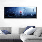 Alien Robot in Ruined City Wall Art