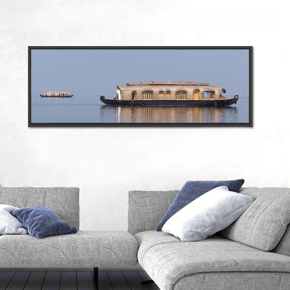 Thatched Houseboat on Vembanad Lake Wall Art