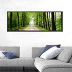 Sunlit Tree-lined Path Wall Art