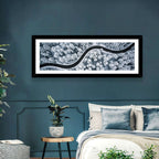 S-curve Winter Forest Road Wall Art