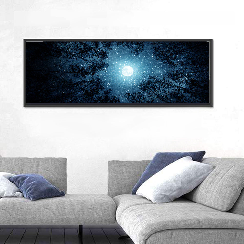 Full Moon Over Forest Wall Art