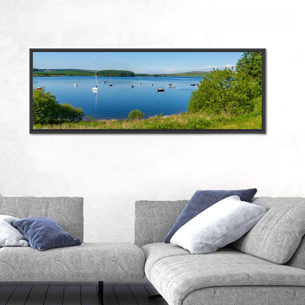 Anchored Sailboats at Llyn Brenig Wall Art