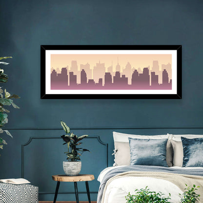 Silhouetted City Skyline Wall Art