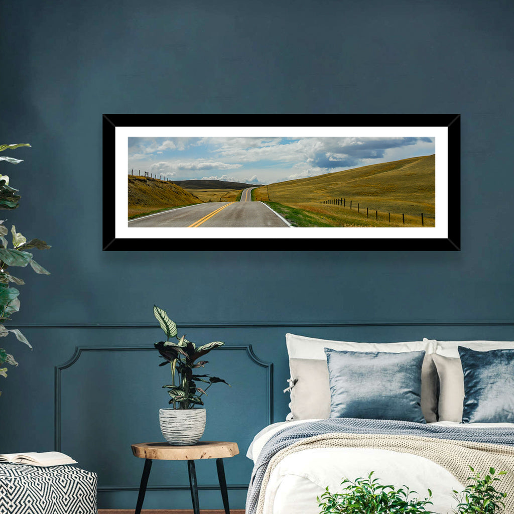 Montana Road Through Golden Hills Wall Art