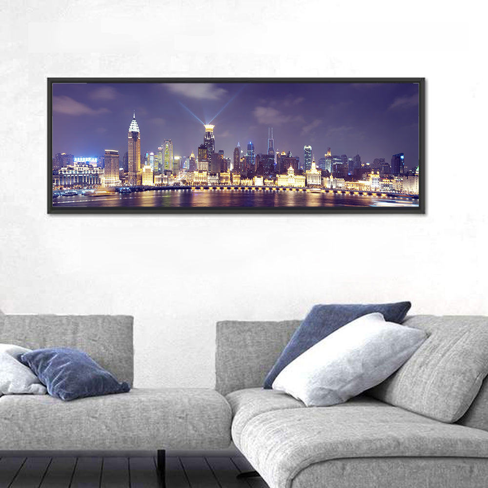 Shanghai Night Skyline Wall Art