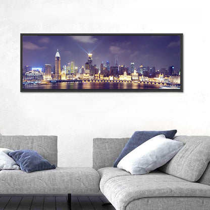 Shanghai Night Skyline Wall Art