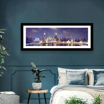 Shanghai Night Skyline Wall Art