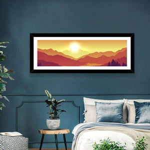 Pine Forest & Mountains Wall Art