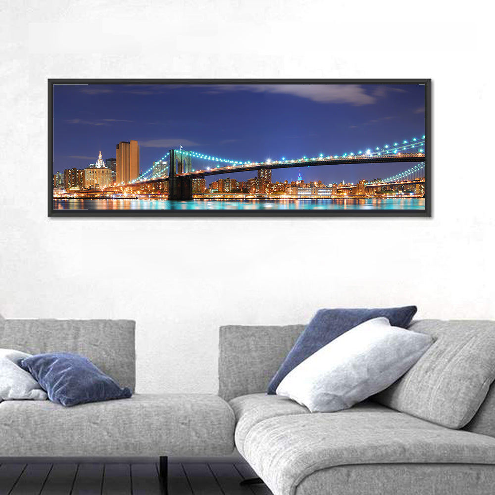Brooklyn Bridge Night Skyline Wall Art