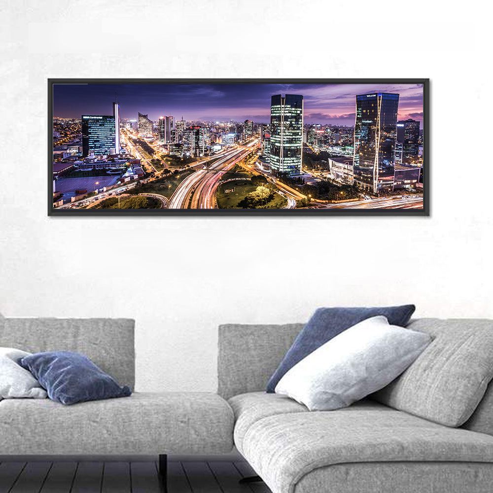 Lima Night Skyline Wall Art