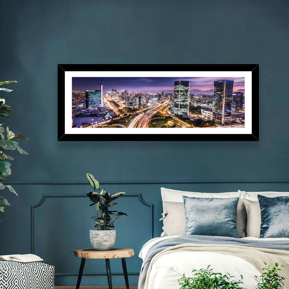 Lima Night Skyline Wall Art
