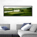 Golden Hour Putting Green by the Lake Wall Art