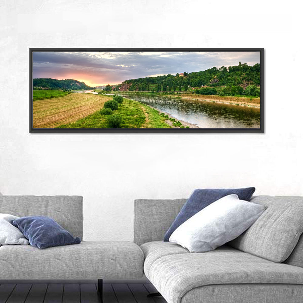 Elbe River at Golden Hour Wall Art
