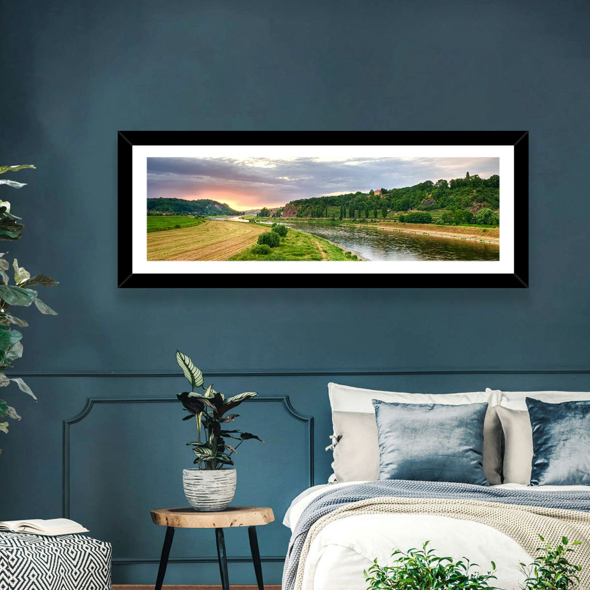 Elbe River at Golden Hour Wall Art