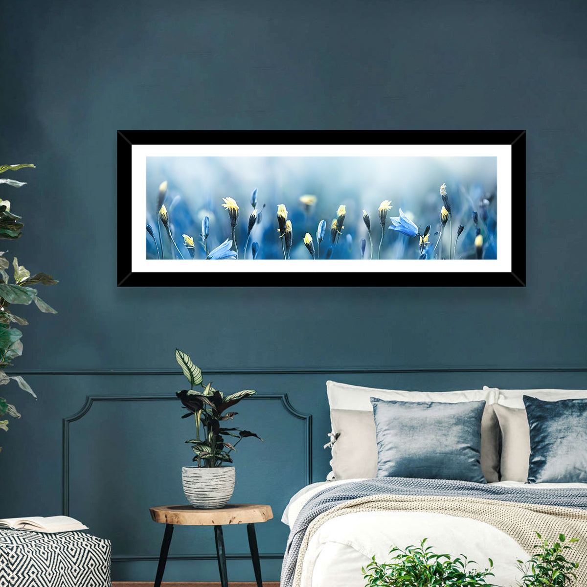 Blue Bellflowers and Yellow Buds Wall Art