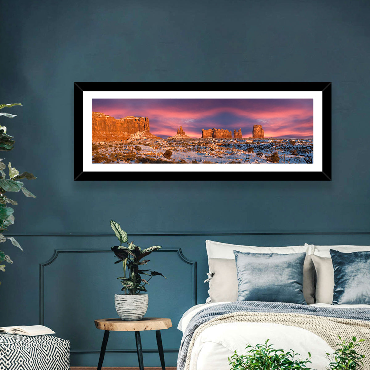 Snow-dusted Monument Valley Sunset Wall Art