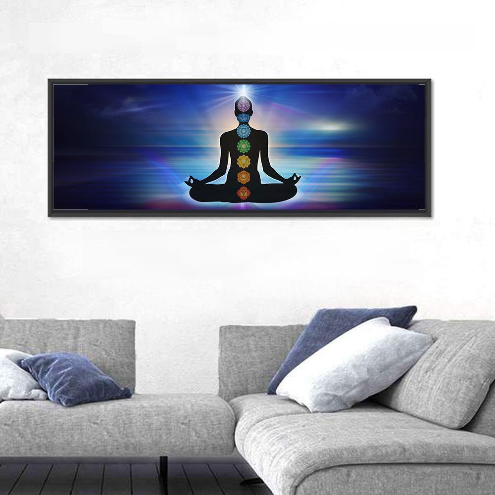 Chakra Symbols Yoga Lotus Pose Wall Art