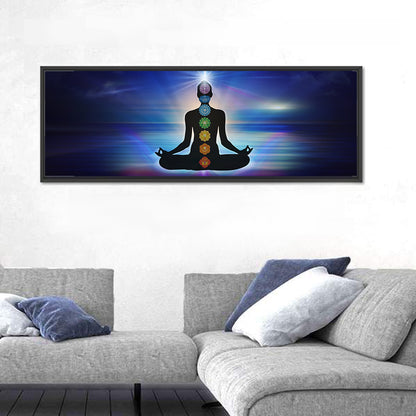 Chakra Symbols Yoga Lotus Pose Wall Art