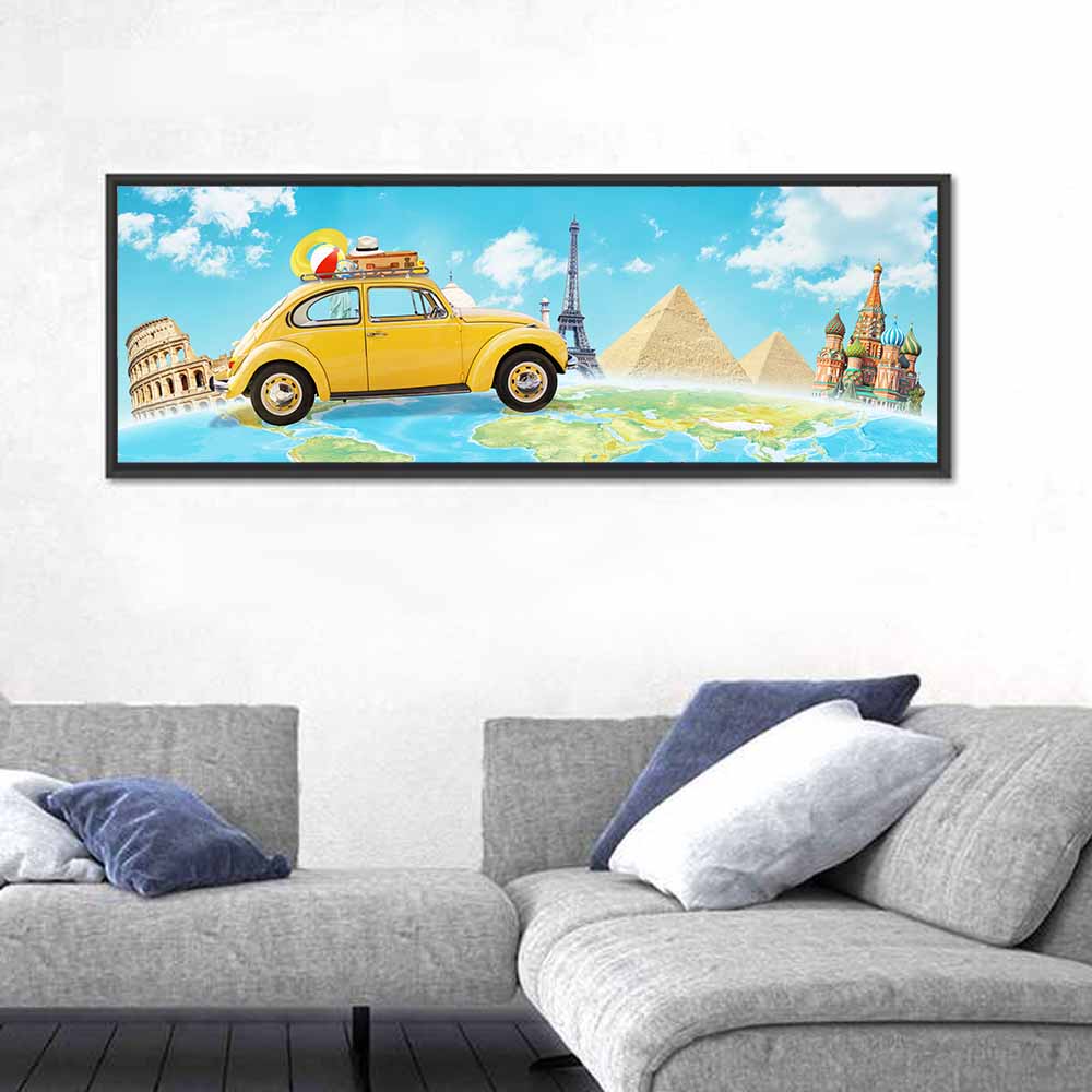 Yellow Beetle World Road Trip Wall Art
