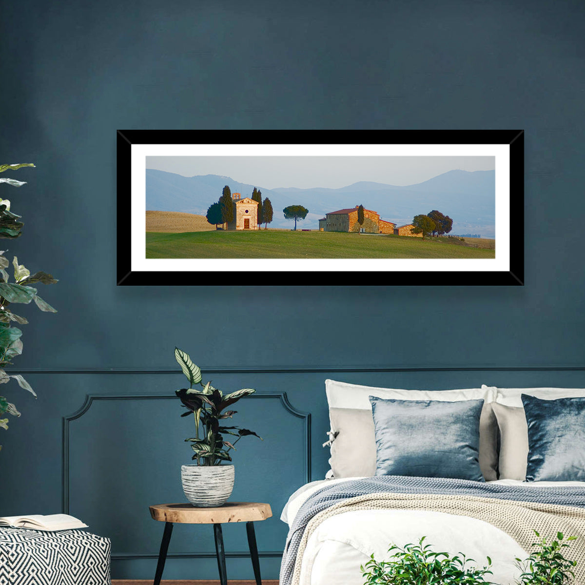 Vitaleta Chapel, Tuscany Wall Art in a room, panoramic