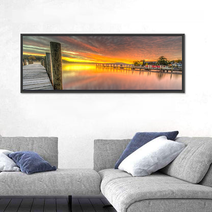 Meredith Bay Pier at Sunrise Wall Art
