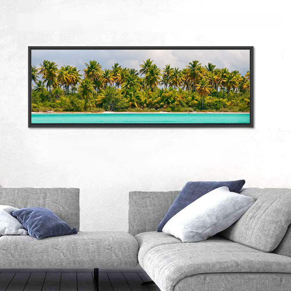 Turquoise Lagoon Palm Tree Beach Wall Art
