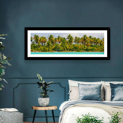 Turquoise Lagoon Palm Tree Beach Wall Art