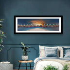 Overwater Bungalows at Golden Dusk Wall Art