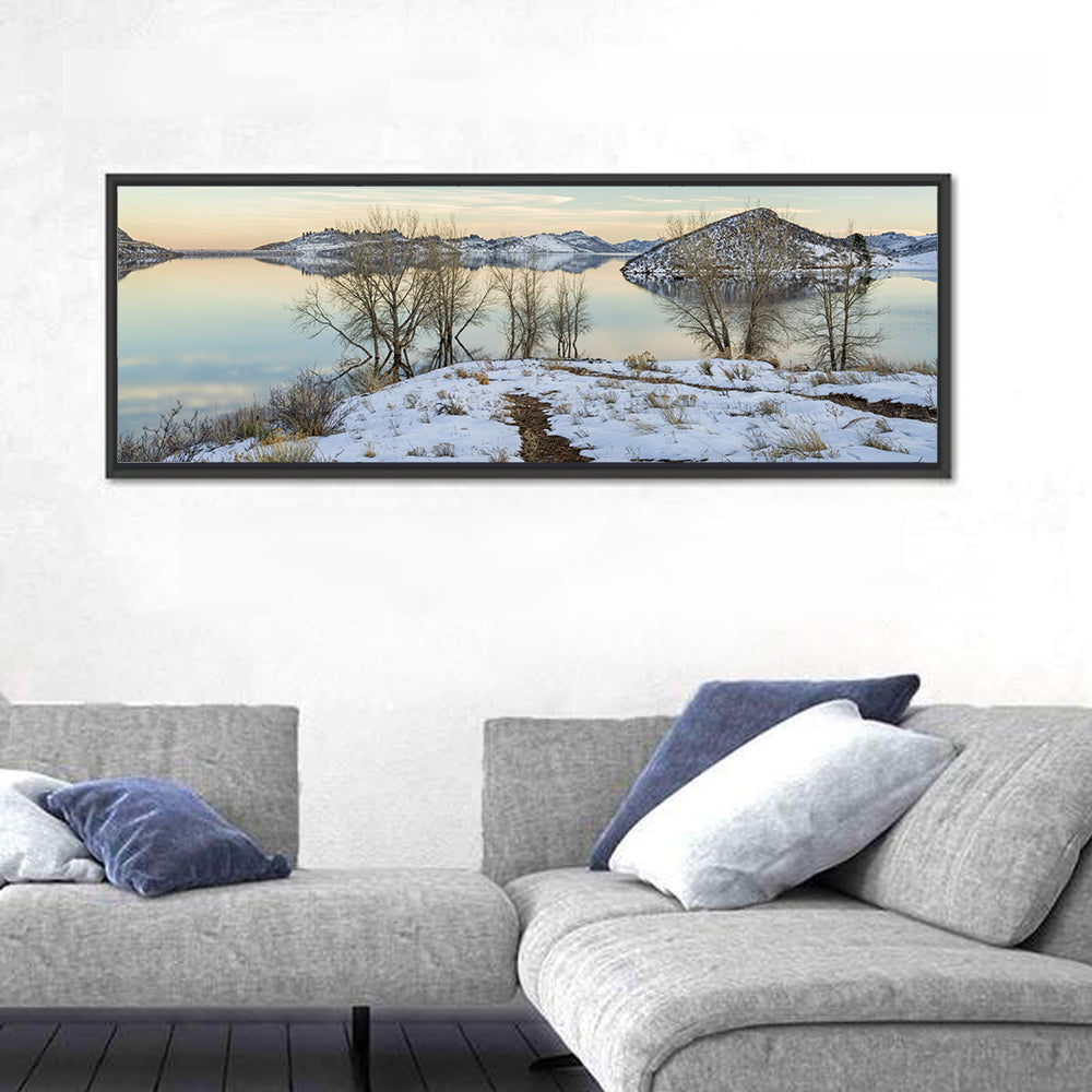 Horsetooth Reservoir Frozen Reflection Wall Art