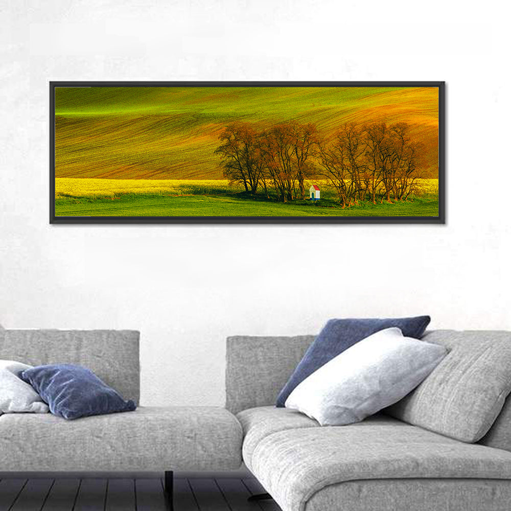 Moravian Wheat Fields with Chapel Wall Art