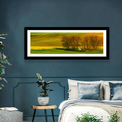 Moravian Wheat Fields with Chapel Wall Art