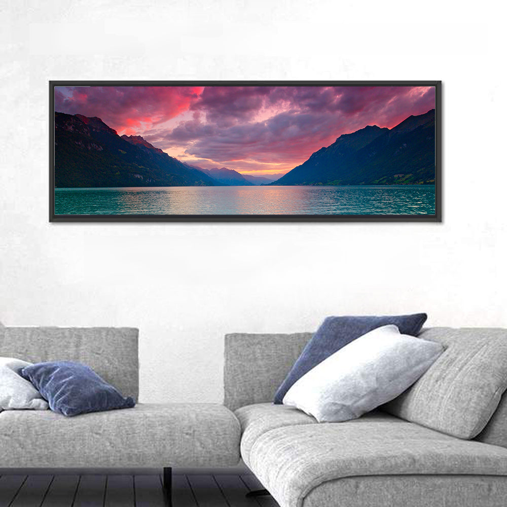 Lake Brienz Teal Sunset Wall Art