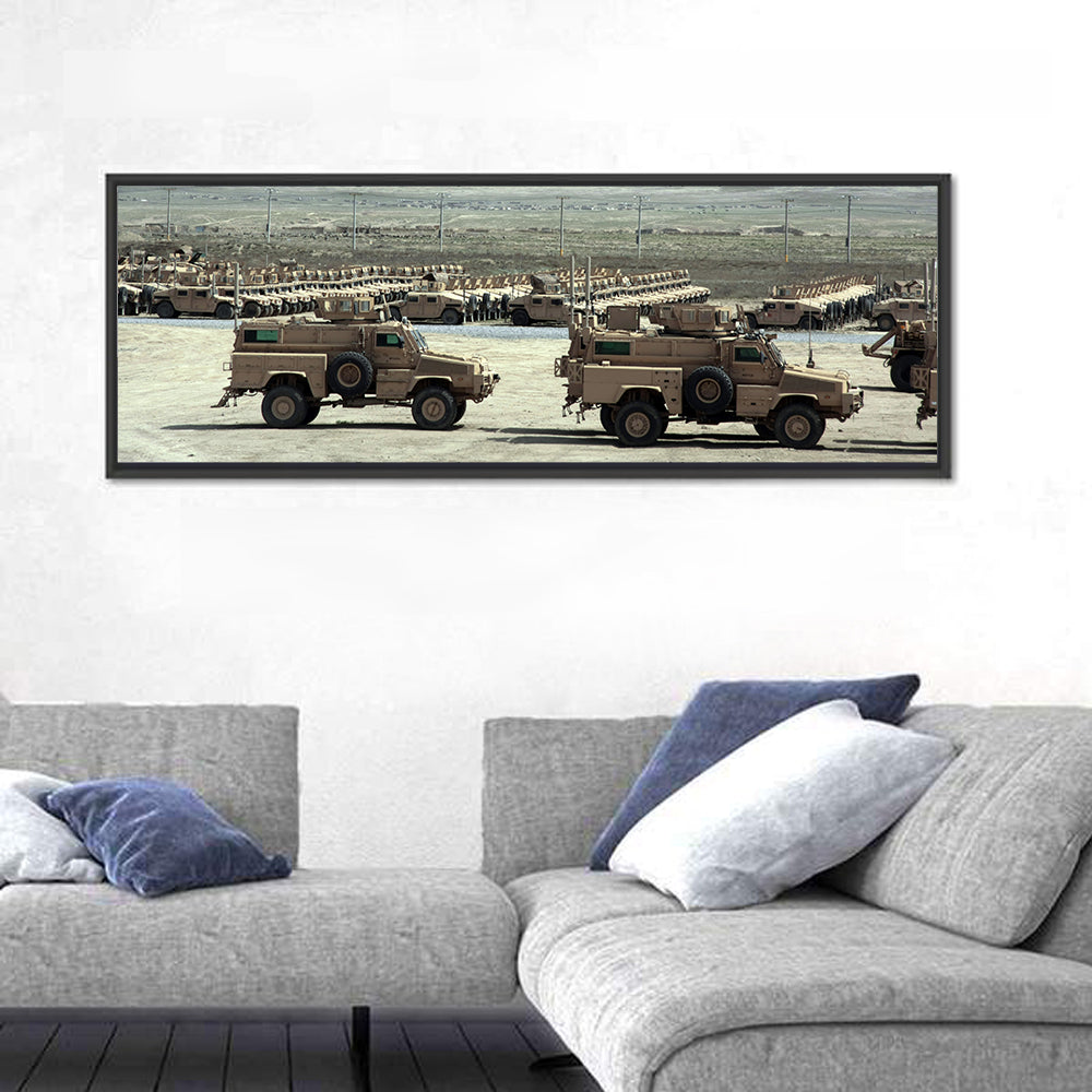 Mrap Vehicles in Desert Landscape Wall Art