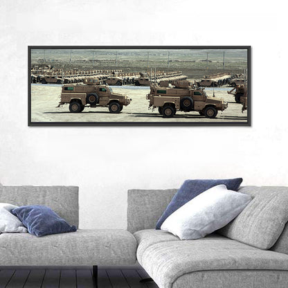 Mrap Vehicles in Desert Landscape Wall Art