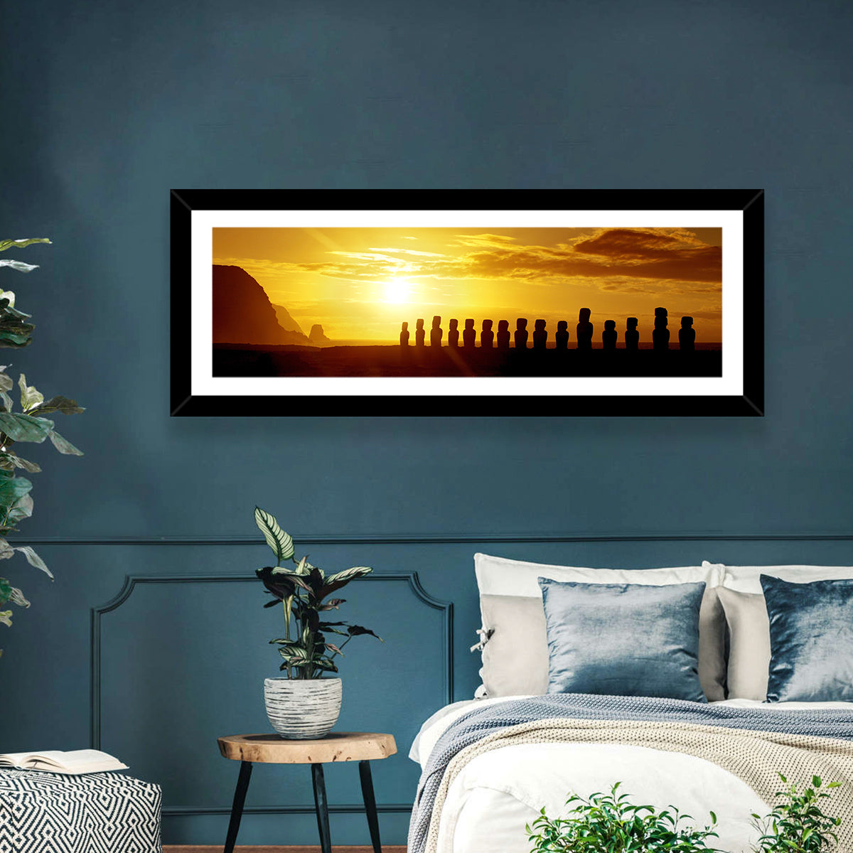 Easter Island Moai at Sunset Wall Art