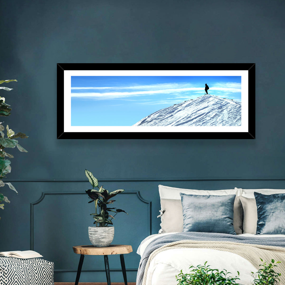 Mountaineer Summit Silhouette Wall Art