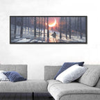 Lone Traveler in Winter Forest Wall Art