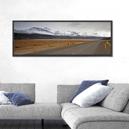 Icelandic Road to Snow-capped Mountains Wall Art