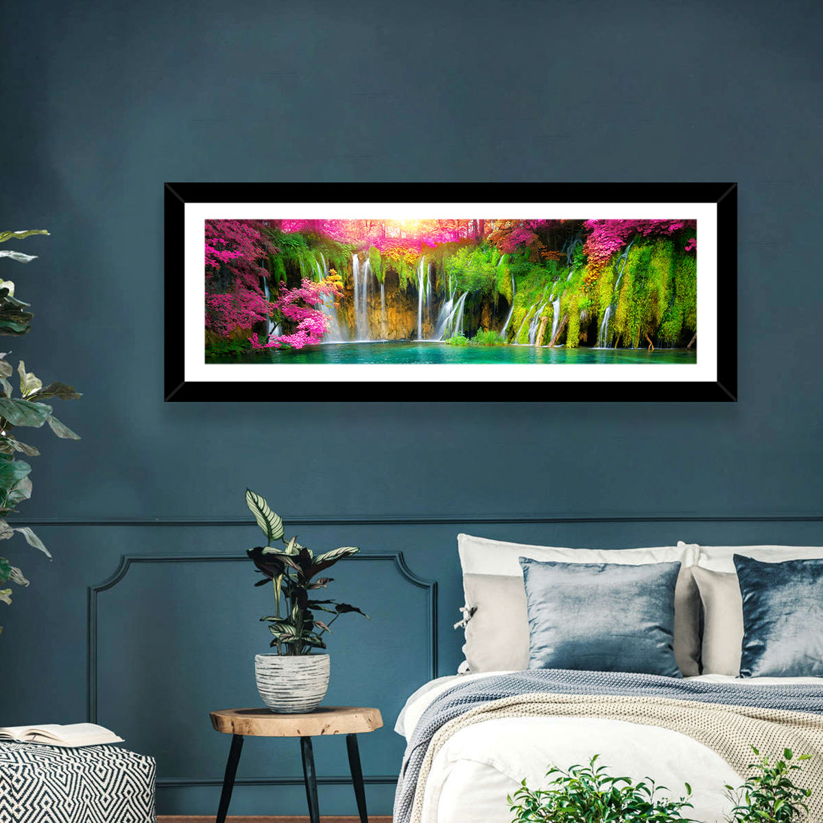 Plitvice Falls in Golden Light Wall Art