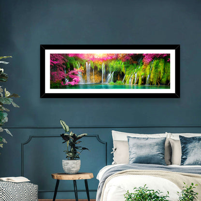 Plitvice Falls in Golden Light Wall Art