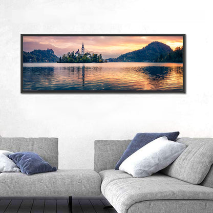 Golden Hour at Bled Island Wall Art