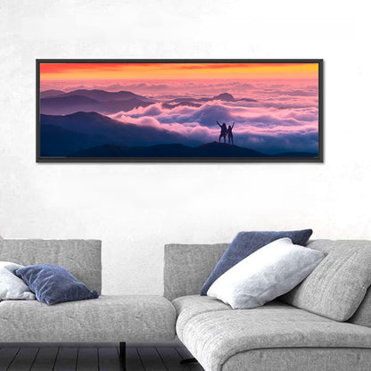 Sunset Summit Hikers Wall Art