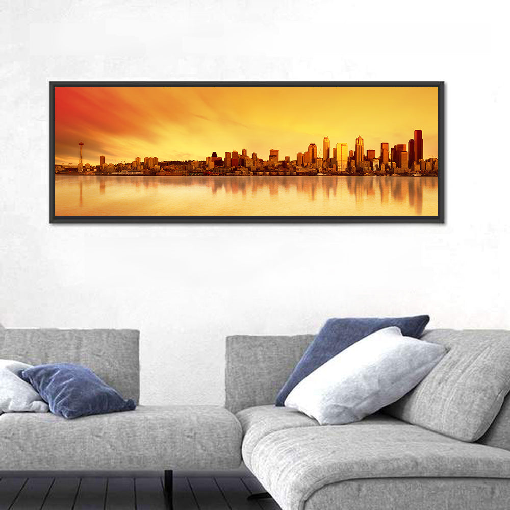 Seattle Skyline in Golden Hour Wall Art