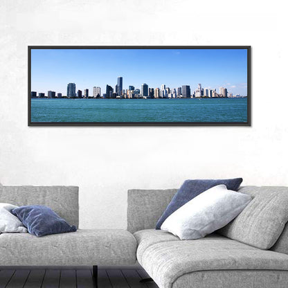 Miami Skyline Over Calm Blue Water Wall Art