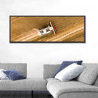 Aerial Combine Over Wheat Field Wall Art